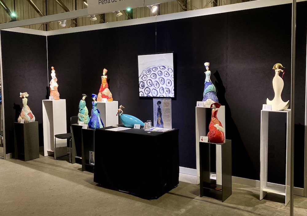 The stand of Petra de Vree at the event of EuropArtFair in the Westergasfabriek in Amsterdam.